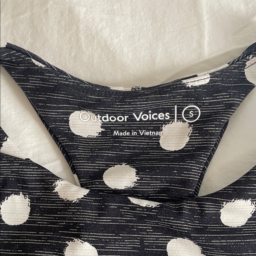 Outdoor Voices Black and White Polka Dot Sports Bra - Size Small - Picture 2 of 4